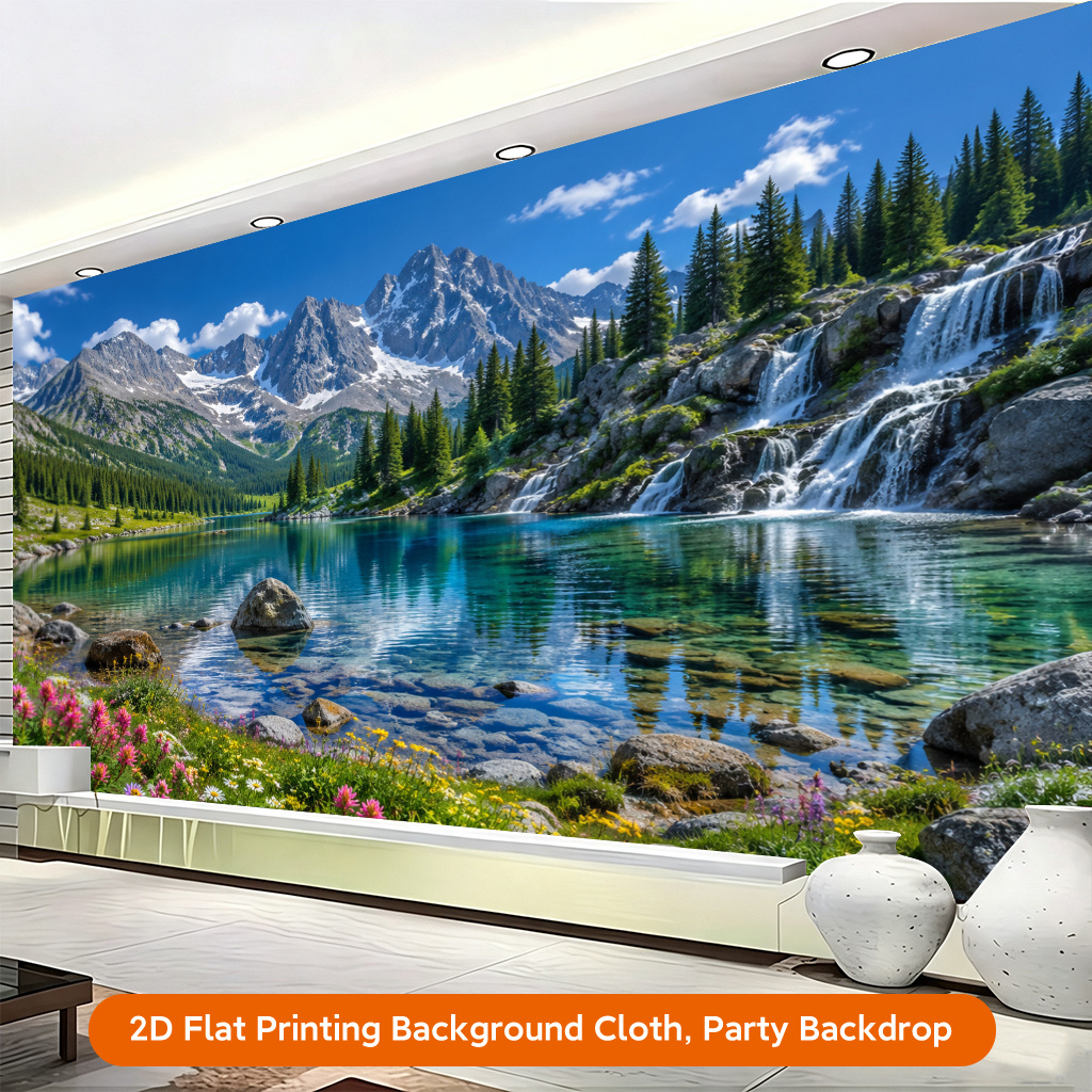 Nature Landscape with Clear Lake Background Cloth