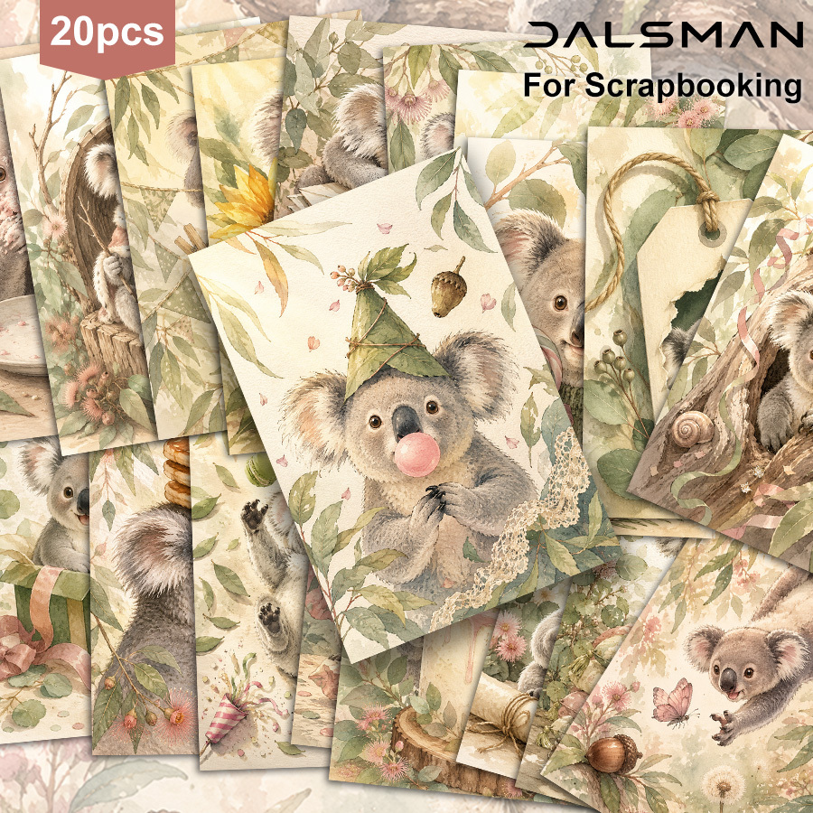 TEMU 20-pack Assorted Postcards, Standard Size Cards Cute Koala Birthday Greeting Card For Celebration Party Stationery Dalsman