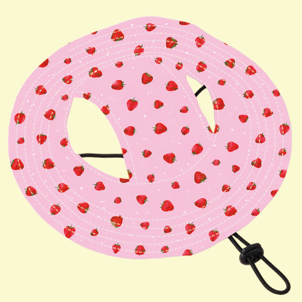 TEMU 1pc Pet Sun Protection Hat For Cats And Dogs, Pink Strawberry Print, Fresh And Cute. Suitable For Spring/summer , Pet Parties, And More.