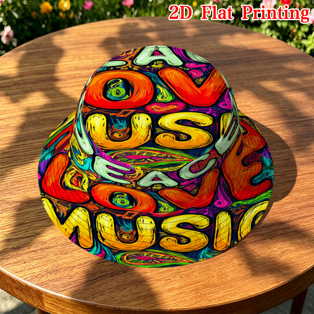 item picture 2d flat 1pc novelty   art pattern unisex fisherman hat   season suitable for   hat never goes   fashion 2d flat