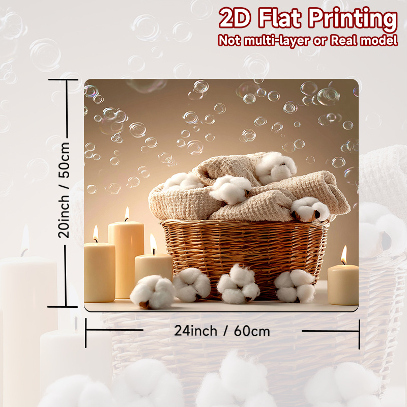 TEMU 1pc, Impression Plate 2D, Coussin de Protection Anti-Poussière pour Machine à Laver et Panier à Bougies, Polyester, Parfait pour Toutes ,