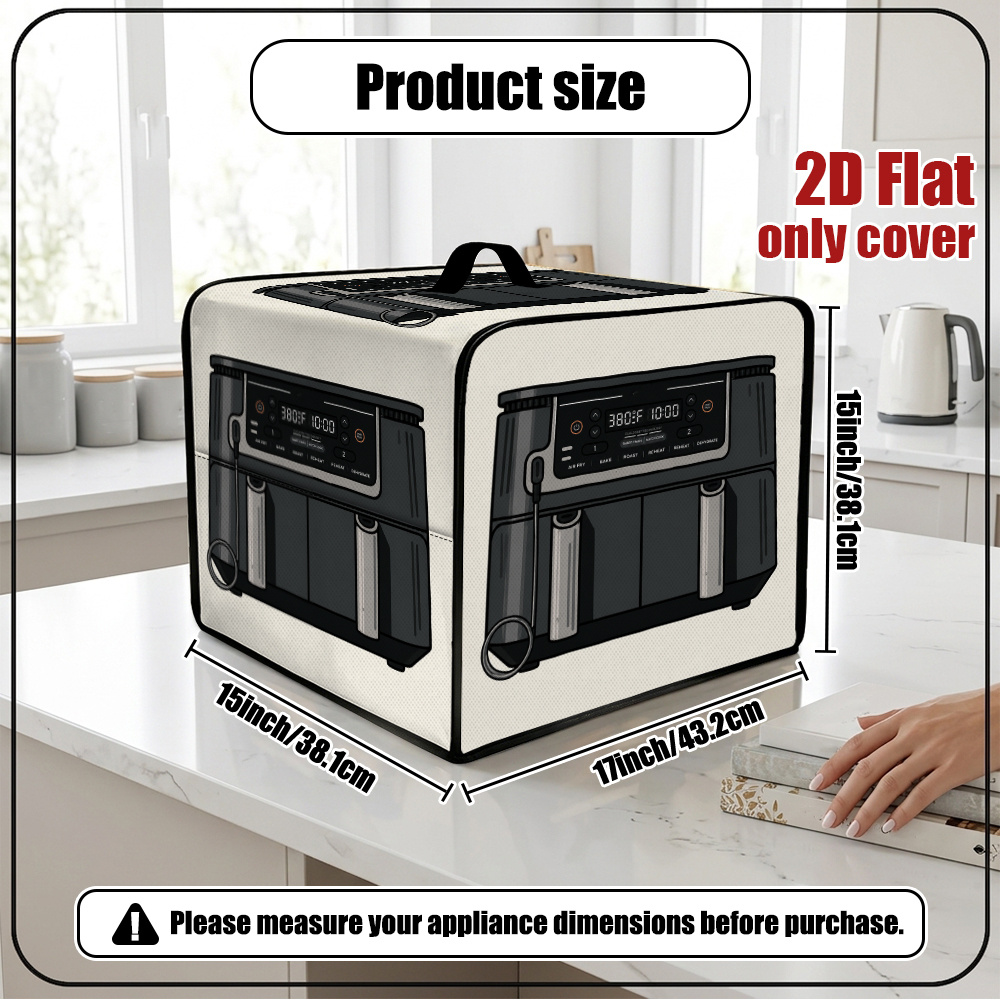 TEMU Housse de protection anti-poussière pour friteuse à air, système de cuisine intelligent Ninja 2D plat, 1 pièce, avec poignée et sac de rangement