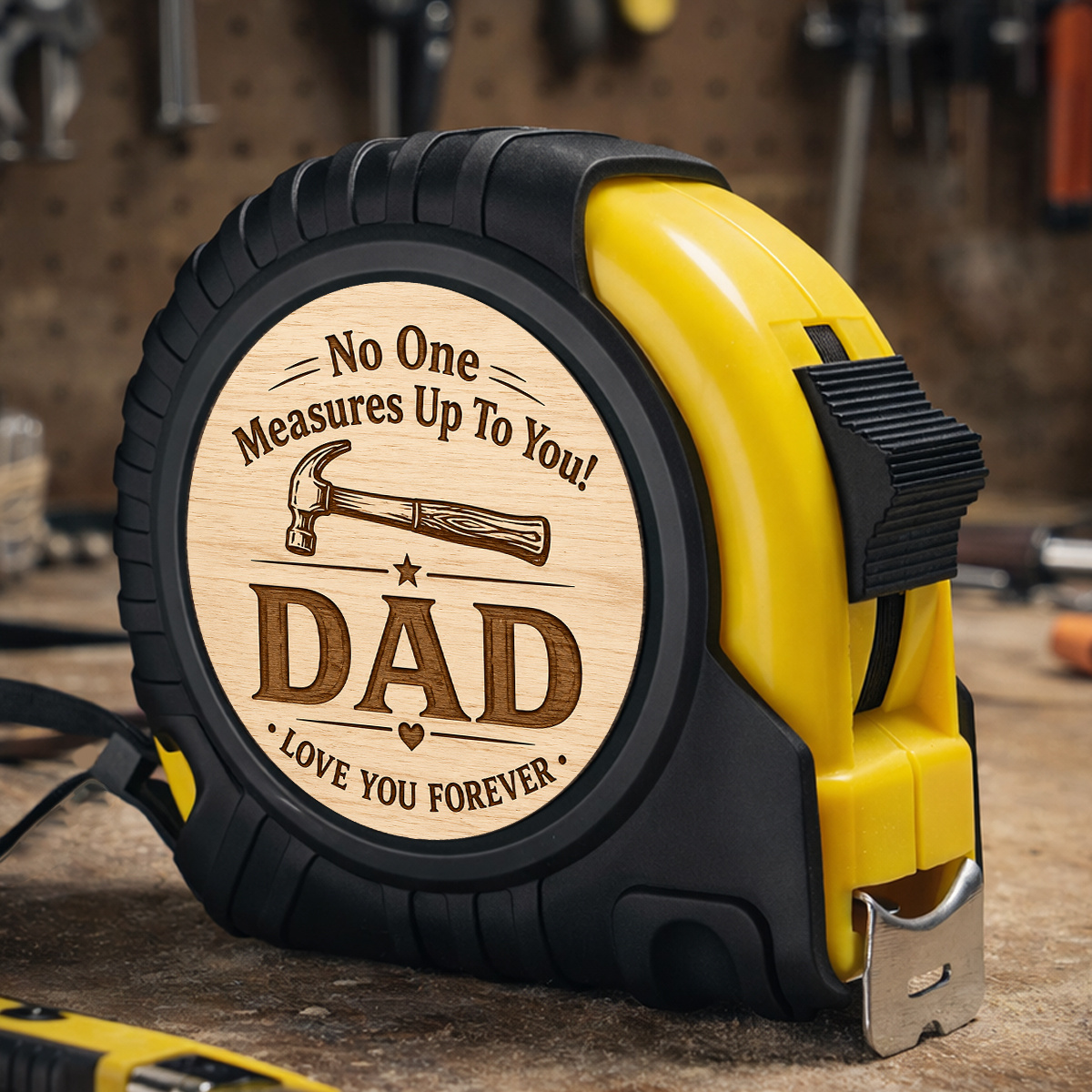 TEMU No 1 Measures Up To . A Measuring Tape With A Hammer And Is A Great Gift For Dad, Suitable For Linear Measurements In Home Decorating . Father's