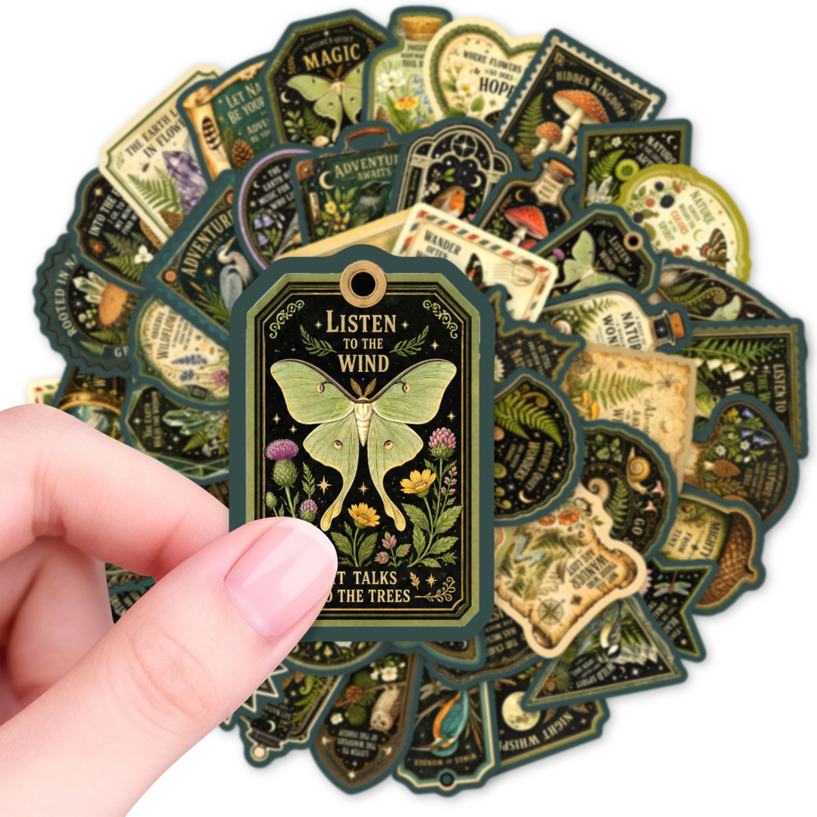 TEMU 50pcs Vintage Botanical & Theme Stickers, Ideal For Journal Decoration, Notebook Embellishment, Crafting