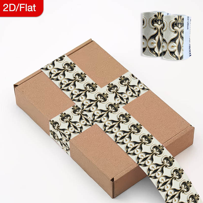 2 rolls 2d flat black and white   self   seam tape baroque luxurious style self   sealing tape home decoration stickers masking tape applicable for table edges kitchen stove bathroom edges kitchen sink