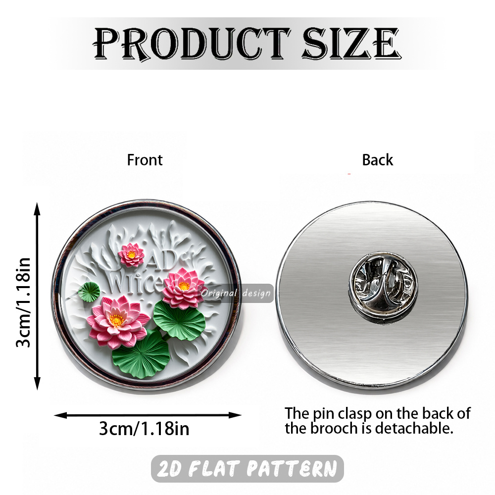 Three-Dimensional Embossed Lotus Brooch with Elegant Pink Design