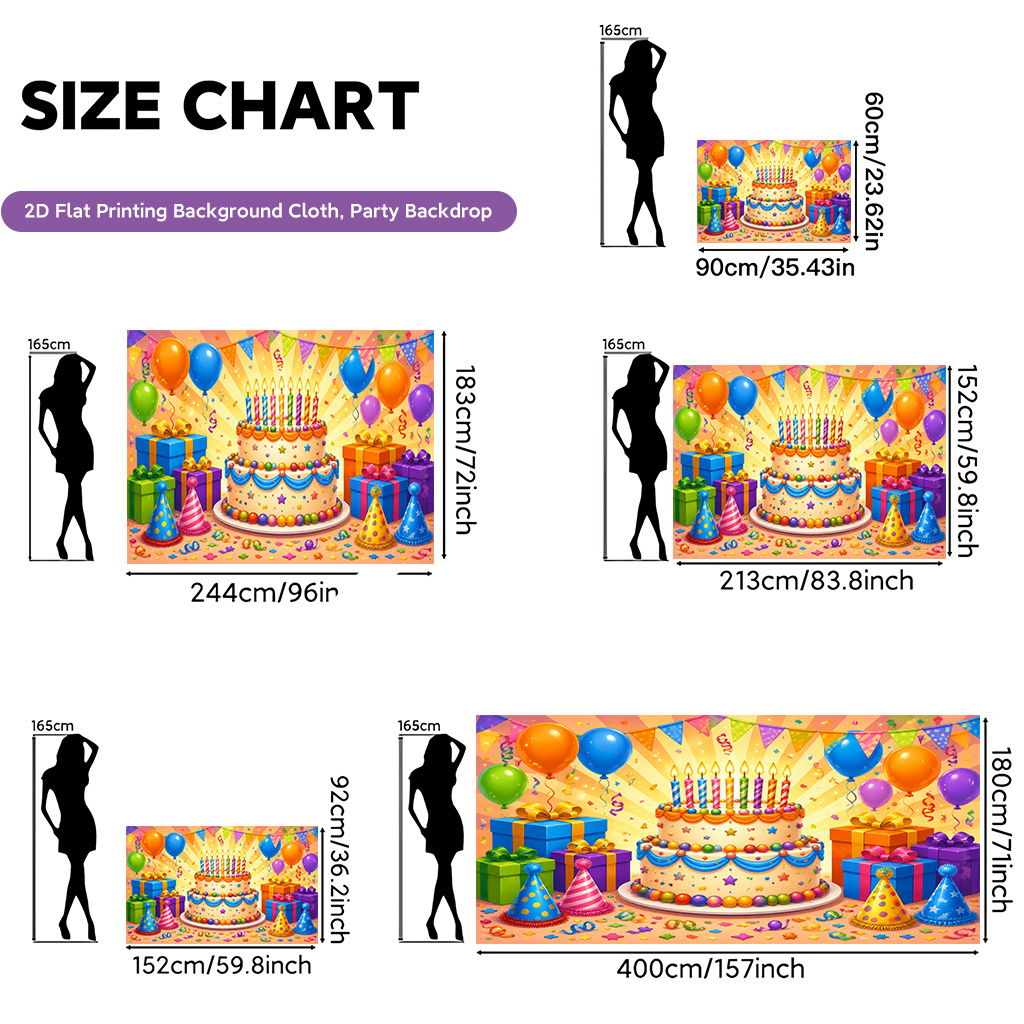 TEMU 2D Plat, 2D Plat - 2D Plat Bedrukte Achtergrond Banner 1 stuks, Verjaardagsfeest Kleurrijke Scène Polyester Banner Decor, Muurdecoratie Geschikt