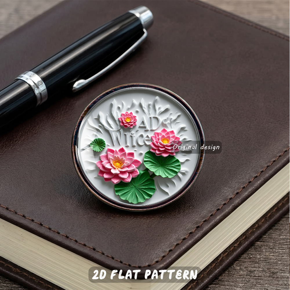 Three-Dimensional Embossed Lotus Brooch with Elegant Pink Design