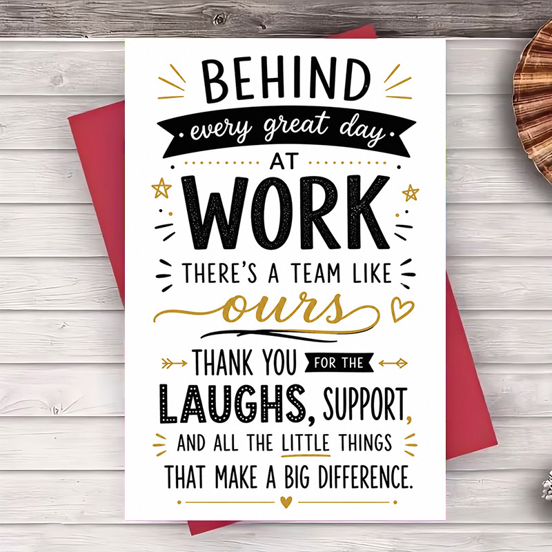 TEMU 1pc Envelope And 1pc Greeting Card, Thank You Card, Suitable For Colleagues' Appreciation Gift, Gift For Office Team And Colleagues, Celebrating