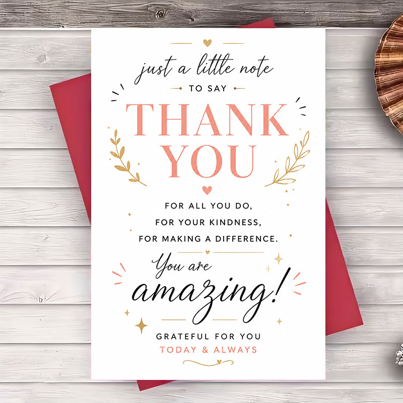 TEMU 1 Envelope And 1 Greeting Card Thank You Greeting Card For And Colleagues Appreciation Note For Teachers And Coworkers Elegant For Gratitude And