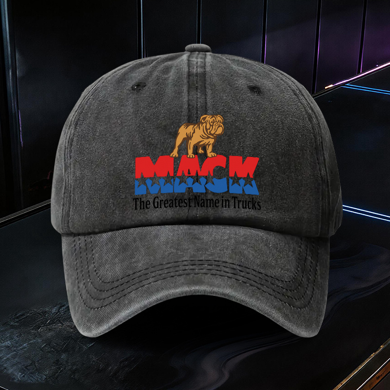 TEMU 1pc For Mack Bulldog Trucker Hat For - Vintage Retro Bulldog Graphic Baseball With Iconic For Mack, Adjustable Elastic, Lightweight Comfortable