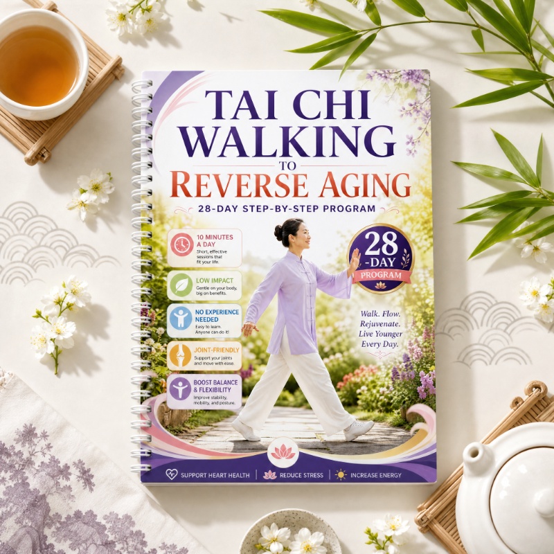 TEMU Livre du programme de marche Tai Chi de : Guide par adapté aux entraînements à domicile, à l'entraînement au stress et à la flexibilité - Manuel