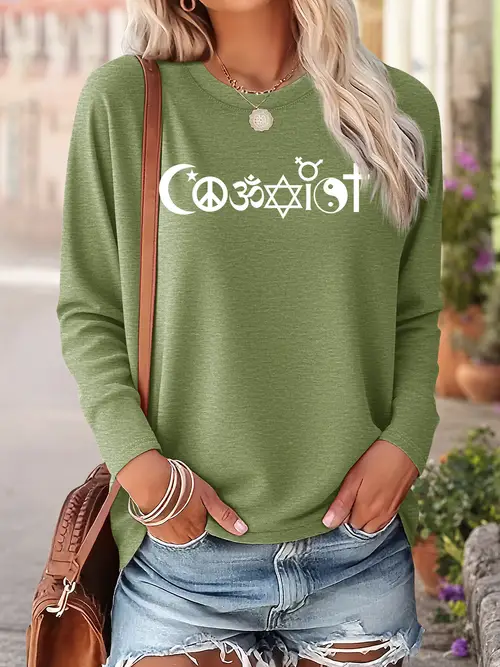 Block Lettering Classy long sleeve tshirts women sold on Temu United States