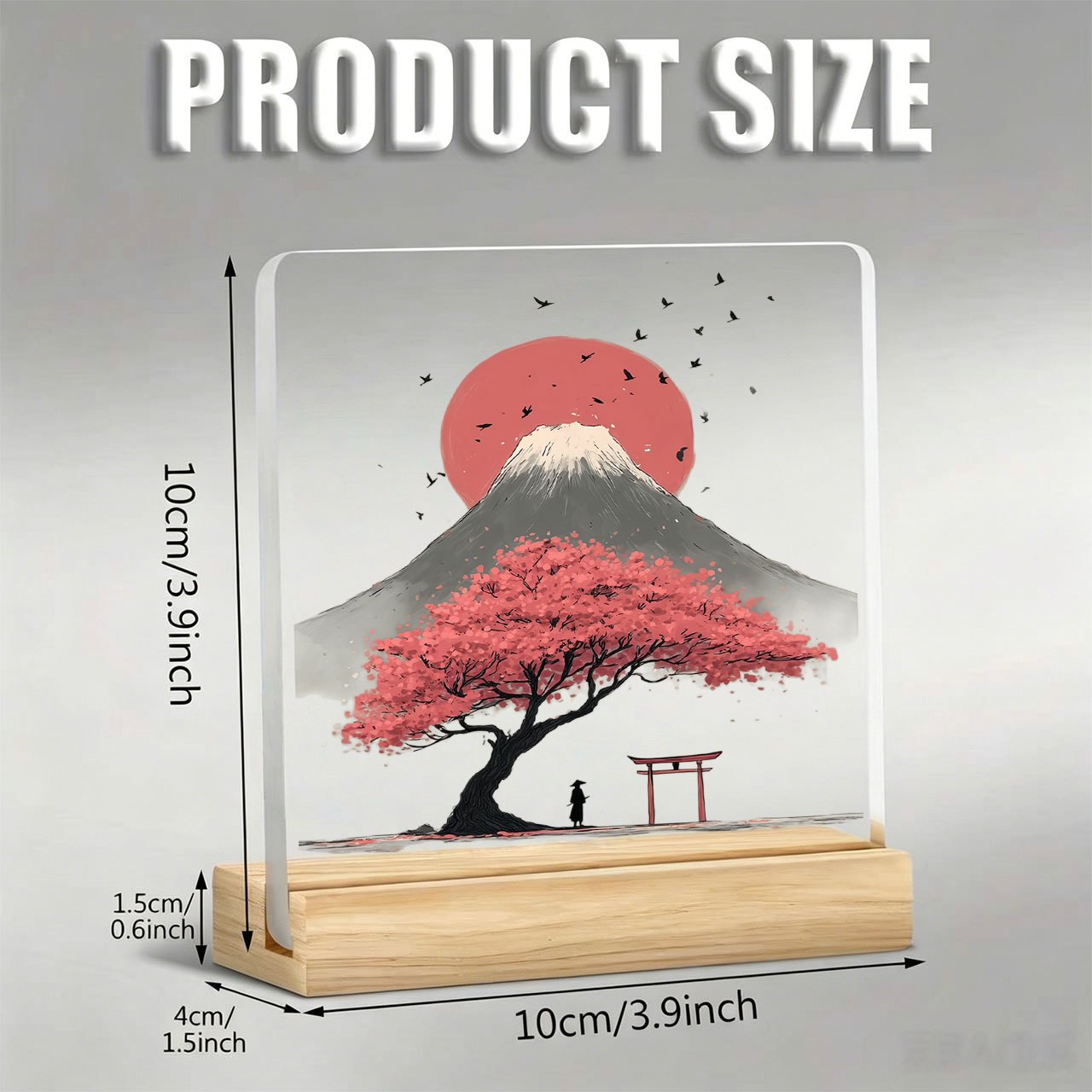 TEMU 1 pièce Ornement Oiseau en Vol avec Slogan Inspirant, Figurine en Acrylique avec en Bois, Presse-papiers, Décoration de Bureau, Accessoire de