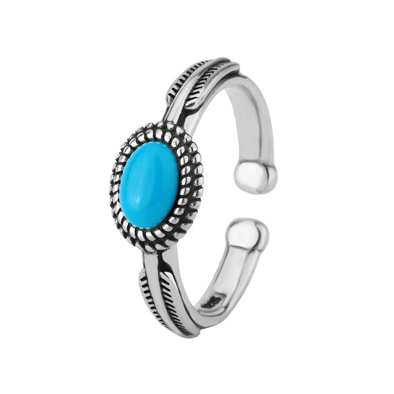 Women's S925 Silver Retro Lapis Lazuli Imitation Ring
