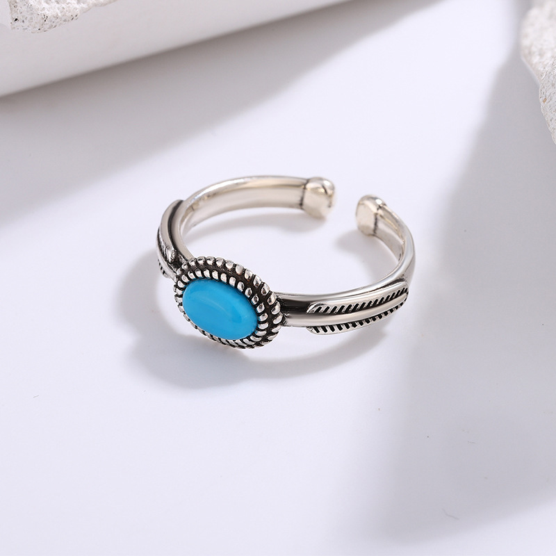 Women's S925 Silver Retro Lapis Lazuli Imitation Ring