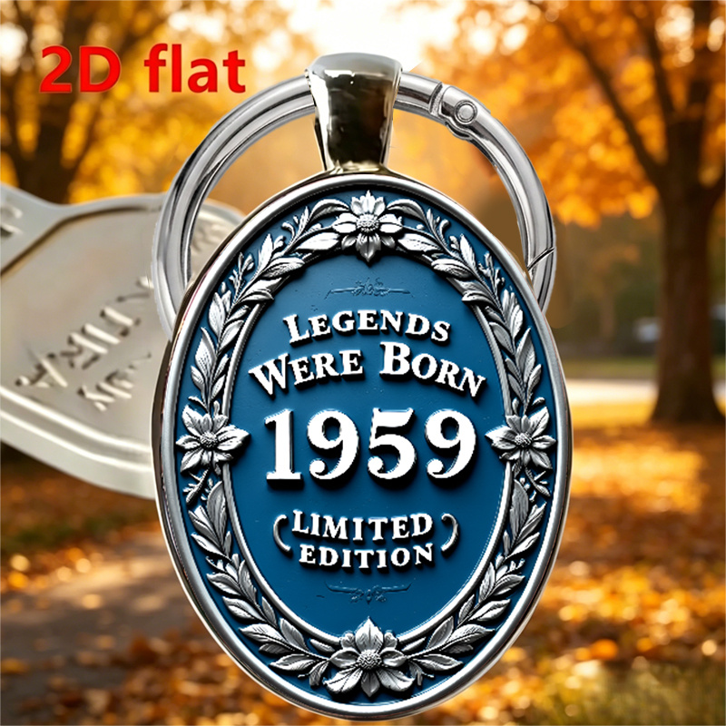 TEMU 1pc 2d Flat Oval Keychain, Style 