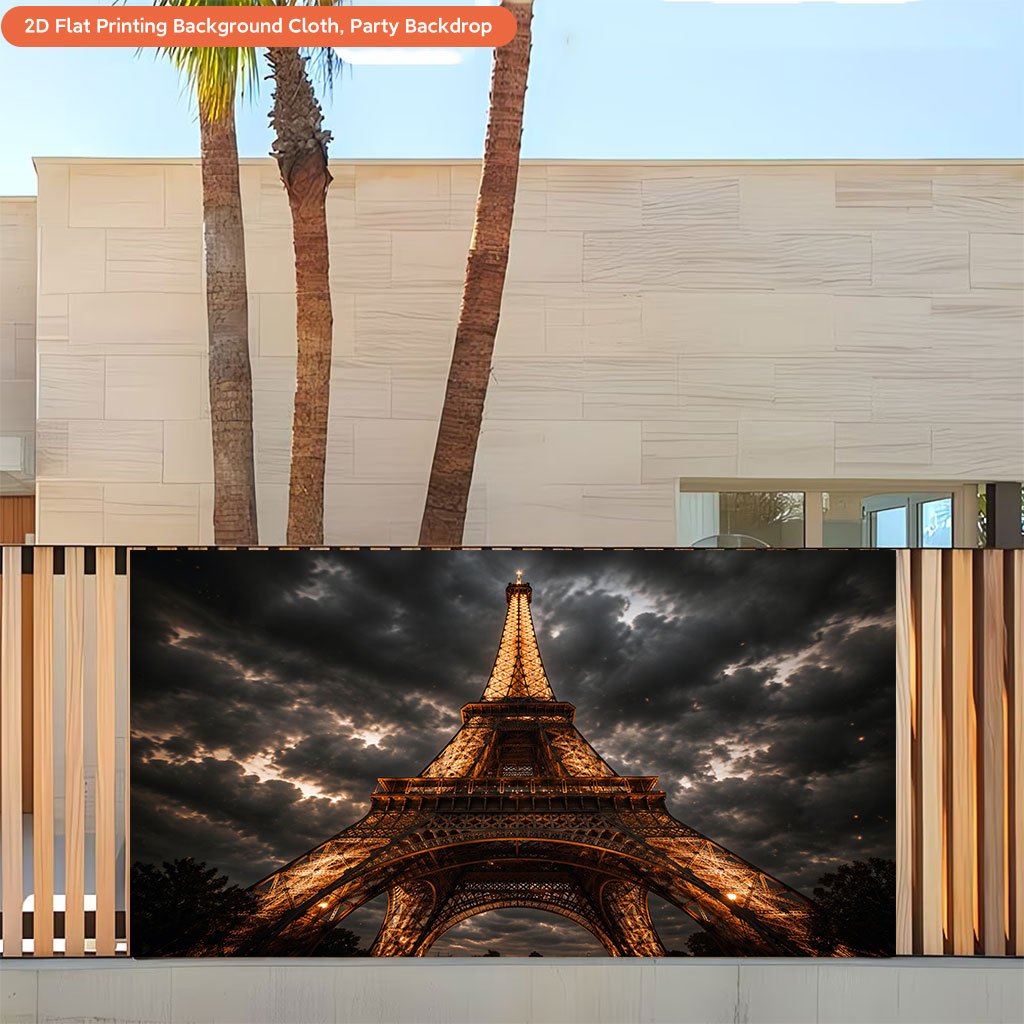 Paris Eiffel Tower Backdrop Banner