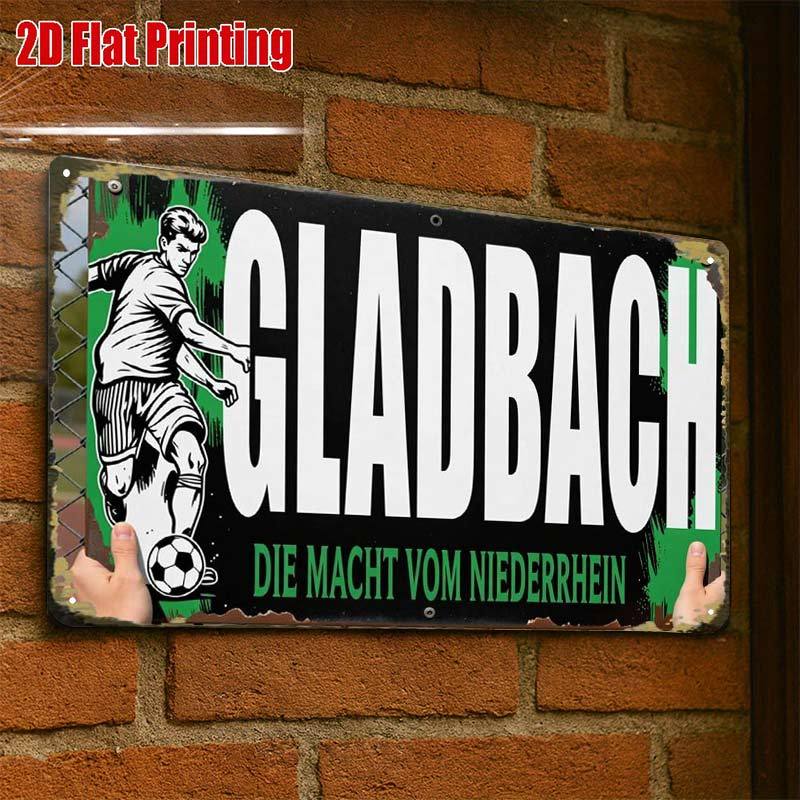 TEMU 2D Flat - 2D-Flat, ., Vintage Fußball Metallschild, Kreatives Blechschild Garagen Dekoration, Auffällige Schrift, Hochwertiger Druck,