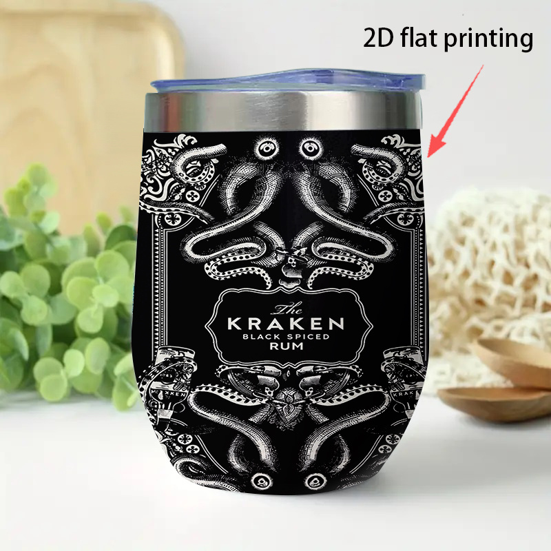 TEMU 1pc 12oz Coffee Stainless Steel Tumbler, Leak-proof, Fit For , Gift Idea, Black Rum Theme