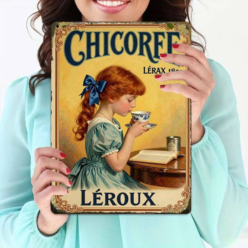 TEMU 2D Plat - 2D-Flat, 1pc, Affiche Vintage Leroux 1892, Panneau Métallique Créatif Décoration Garage, Lettrage , Impression de Haute Qualité,