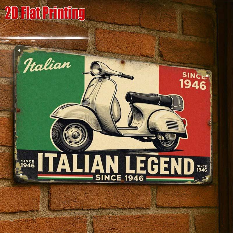 TEMU Piatto 2D, Piatto 2D- 2D-Piatto, 1 pz, Targa in Metallo Scooter , Targa Creativa in Latta per Decorazione Garage, Scritta in , Stampa Qualit�,
