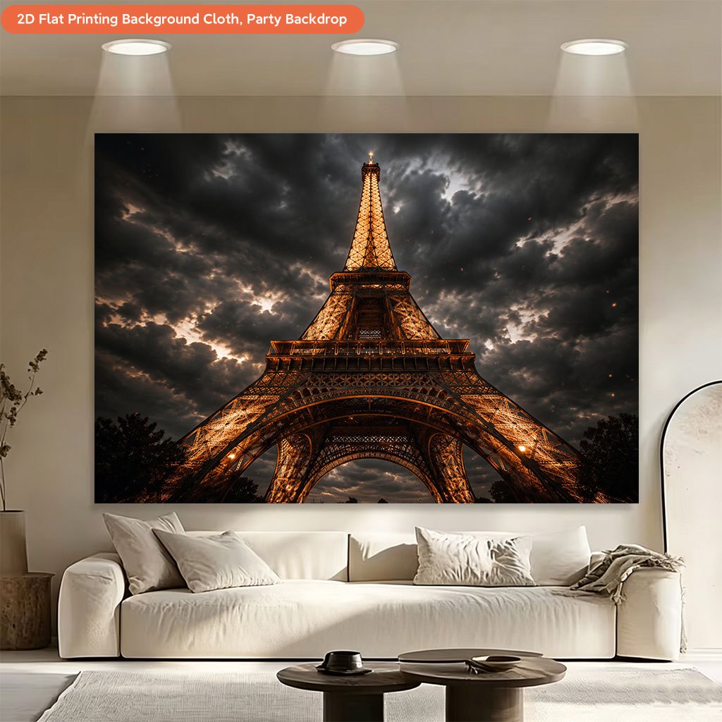 Paris Eiffel Tower Backdrop Banner
