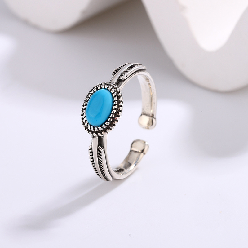 Women's S925 Silver Retro Lapis Lazuli Imitation Ring