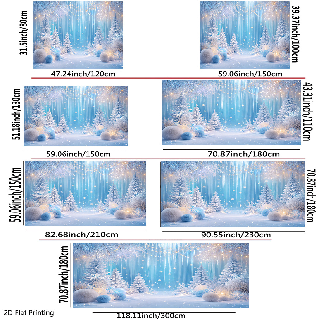Snowy Trees Winter-Themed Banner Backdrop