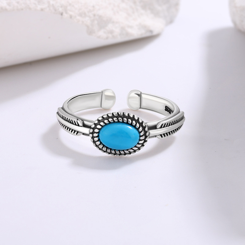 Women's S925 Silver Retro Lapis Lazuli Imitation Ring