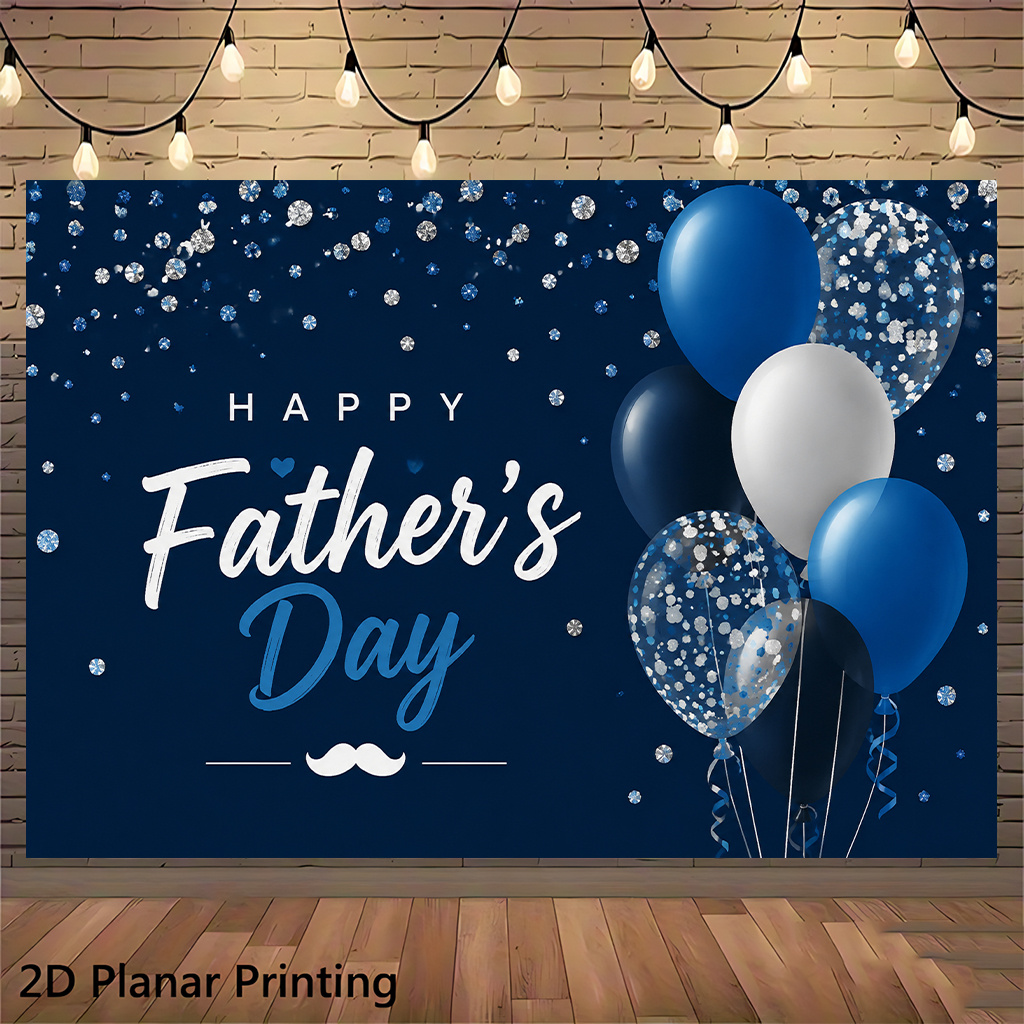 TEMU 2d Flat, 2d Flat Banner 1pc, Happy Fathers Day Celebration, Party Backdrop, Suitable For Multiple Occasions, Living Room Art Wall Covering,