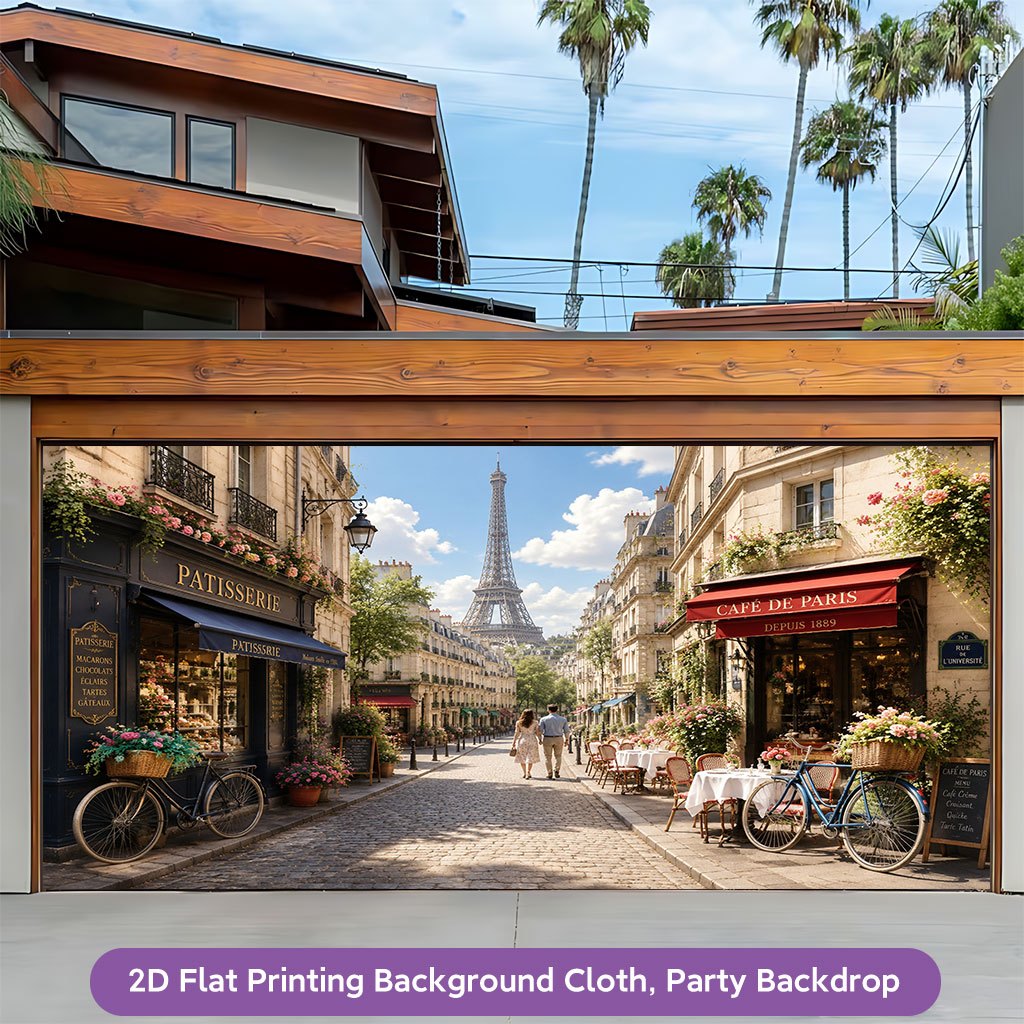 Paris Street French Theme Backdrop Banner