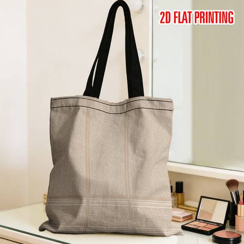 1pc reusable grocery bags 2d flat beige minimalist geometric lightweight grocery bag stylish crossbody school bag sturdy strap design best gift for friends and teachers bridal shower gift printed shopping bag