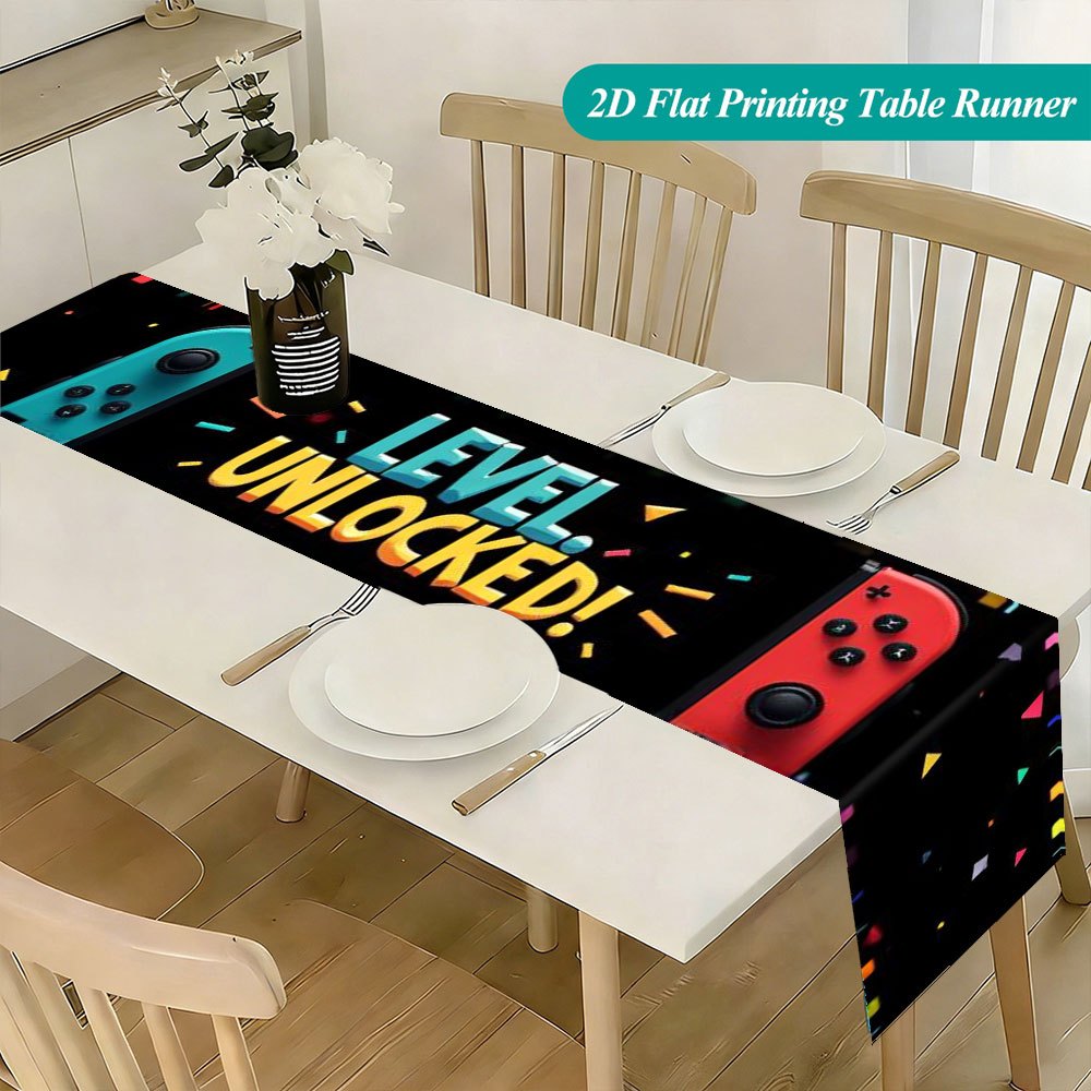 TEMU Runner da da 1 pezzo a tema retr簷 con testo "LEVEL. UNLOCKED!" e design console di gioco - per tavoli da , , feste a tema, decorazione durevole