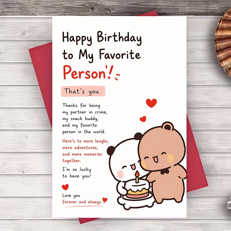 TEMU 1 Envelope And 1 Funny Greeting Card Happy Birthday Greeting Card For Boyfriend Girlfriend Husband Wife Romantic Anniversary Gift For Partner