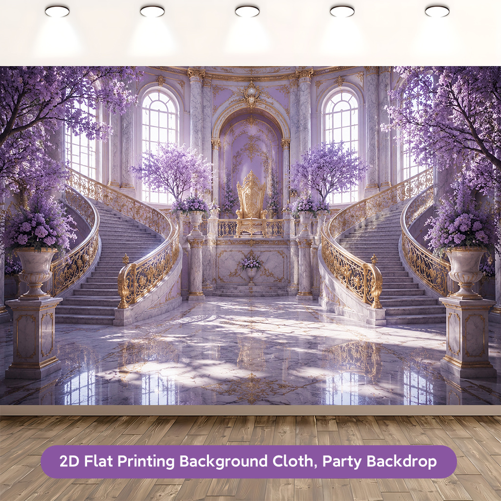 Luxury Golden Staircase Backdrop Banner