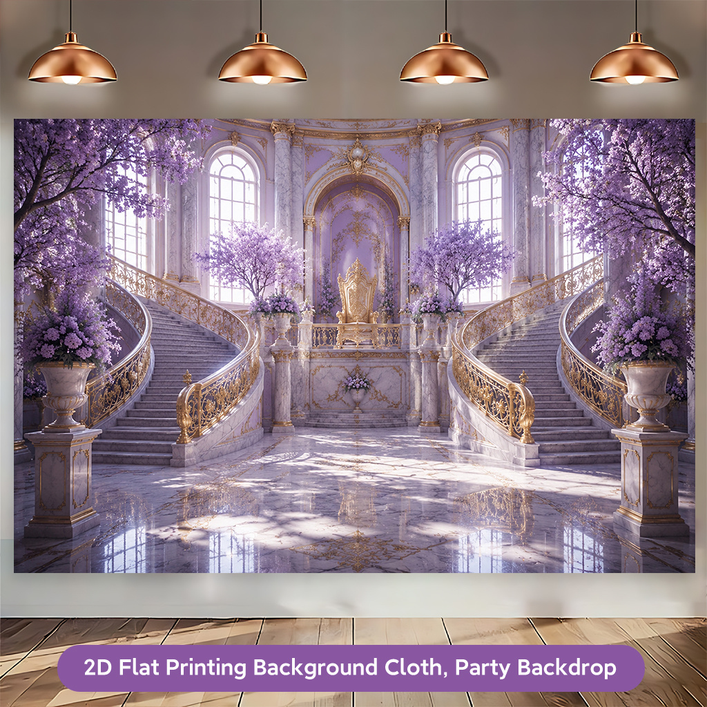 Luxury Golden Staircase Backdrop Banner