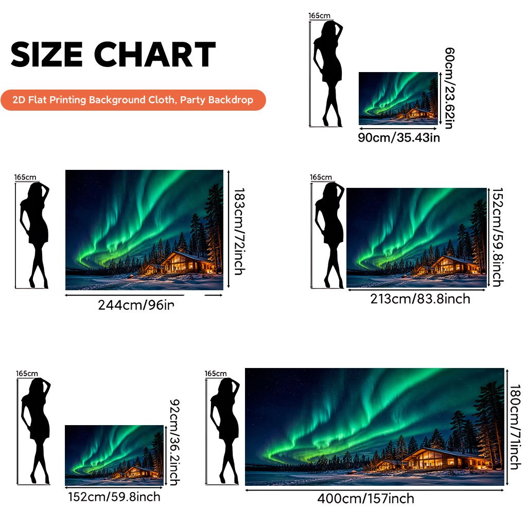 Northern Lights Borealis Night Sky Backdrop Banner