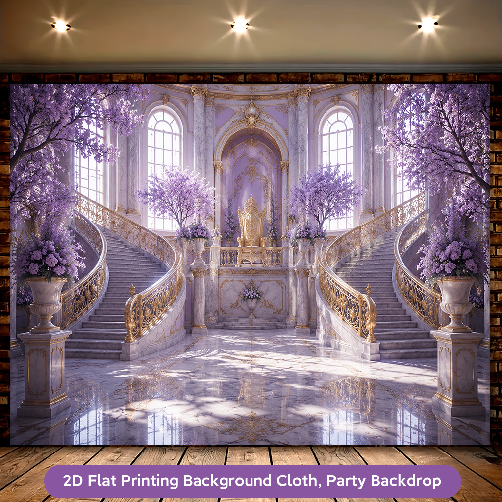 Luxury Golden Staircase Backdrop Banner