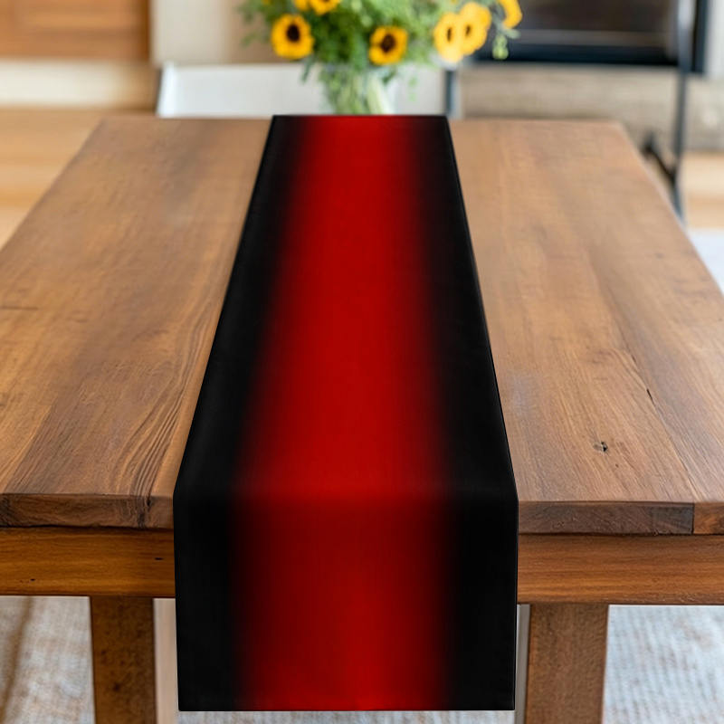TEMU 1pc Ombre Black Red Gradient Table Runner Suitable For Modern Minimalist Home Decor, Gradient Table Flag For Dining Table, Kitchen Island, For
