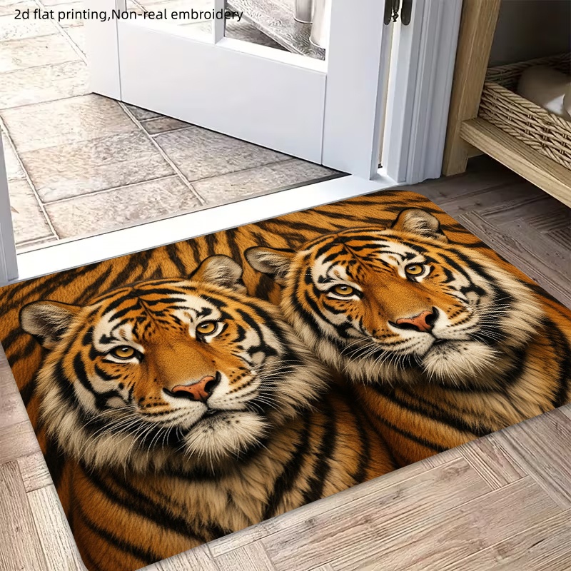 TEMU 1pc, 2d Flat Printing, Pattern Indoor Mat, Home Doorway Non-slip Carpet, Entrance Mat, Non-slip And Machine Washable Easy To Clean Polyester