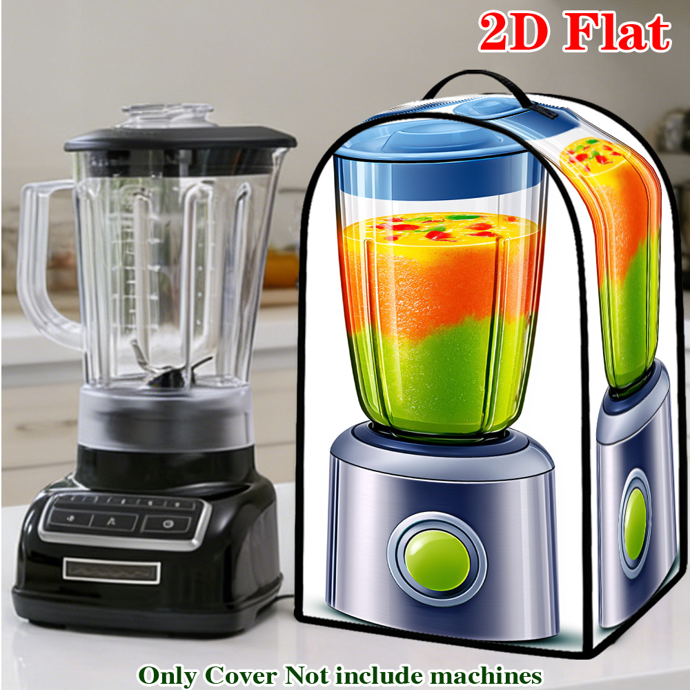 2D Flat, 1pc Fruit Smoothie in Blender Pattern Blender Cover, Food Mixer Cover Can Be Hung Up, Decorative for Juicer & Food Processor Cover, Suitable Kitchen Machine Use, 2D Flat