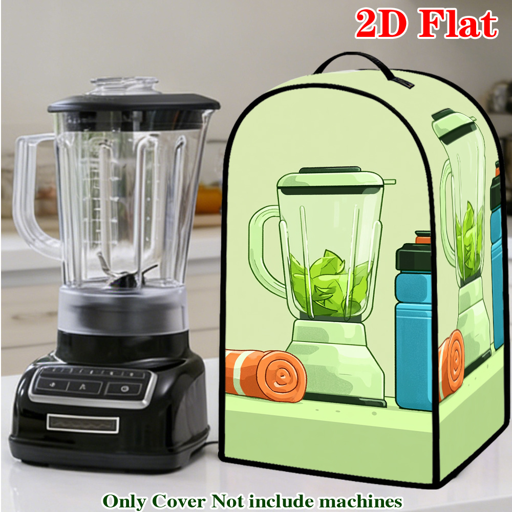 2D Flat, 1pc 1 a Clean Simple Illustration Featuresa Light Green Blender Pattern Blender Cover, Juicers & Food Processors Cover Can Be Hung Up, Decorative for Blenders, Food Processors, Etc., Multi-purpose Cover, 2D Flat
