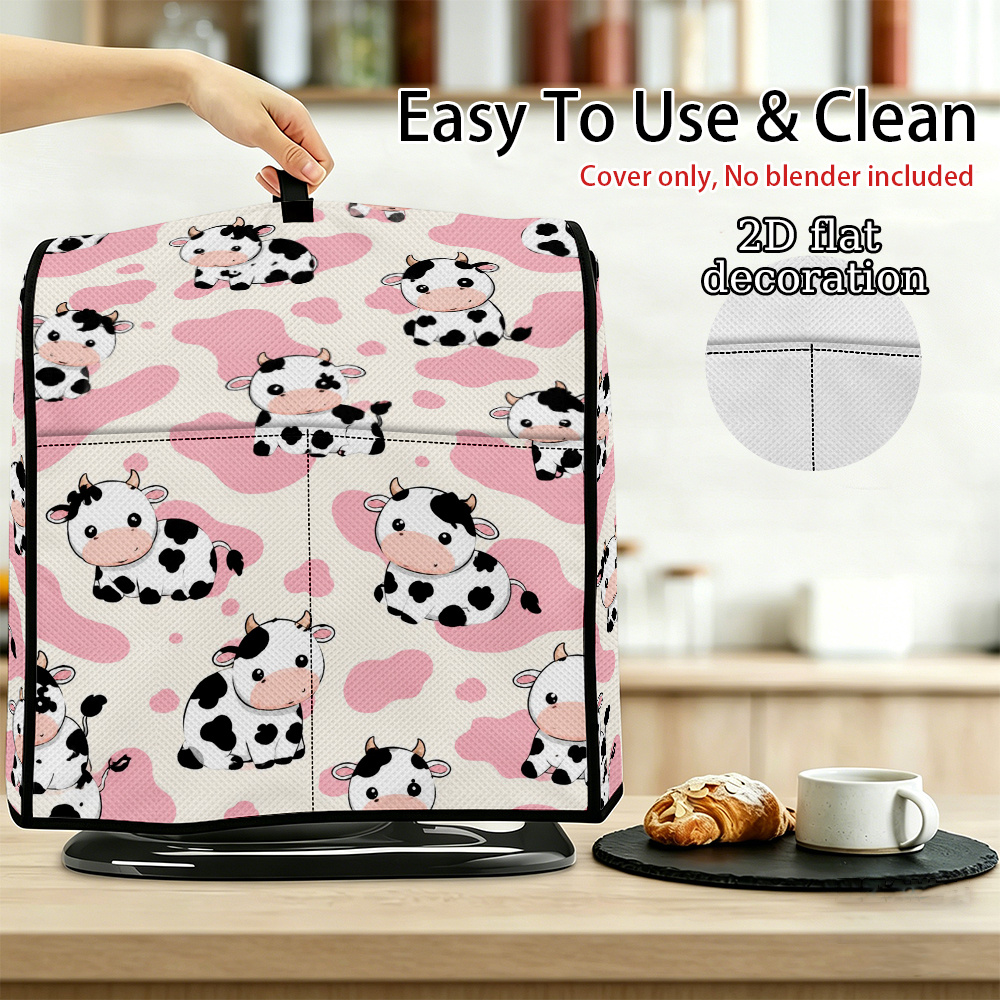 1pc, 2D Flat Printing Dust Cover for Appliances House Cute Cartoon Cows (1), Blender/Stand Mixer/Coffee Maker, Suitable for Appliance Dust Cover Kitchen