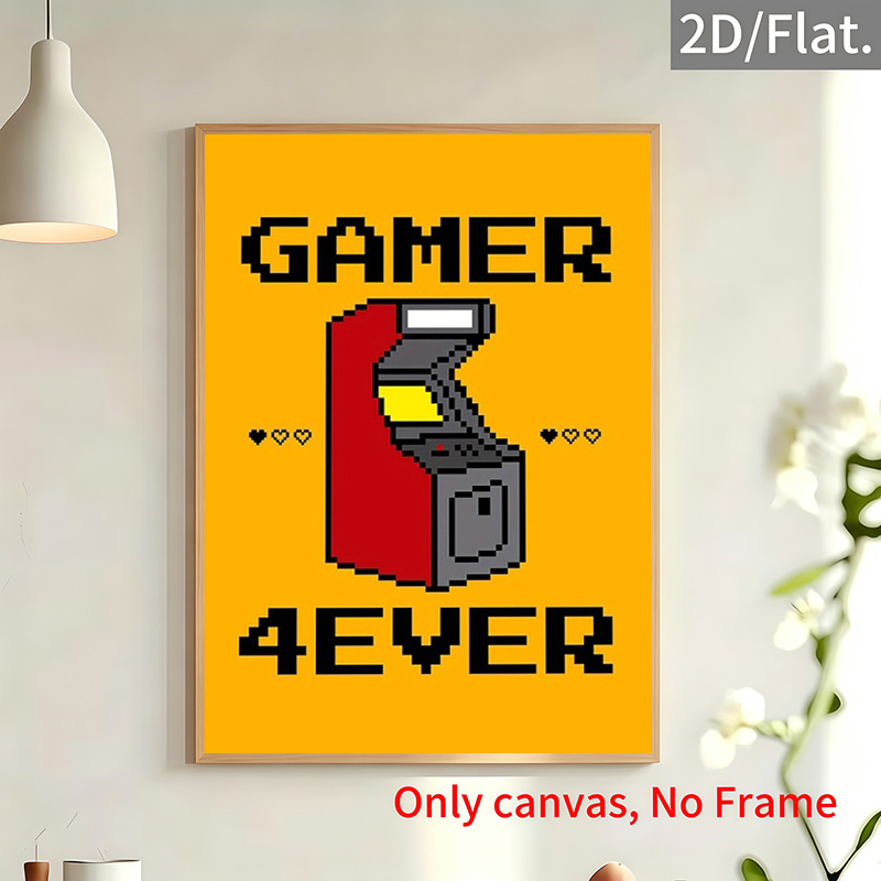 rahmenloses leinwandgemälde arcade-spielautomat - gamer retro poster