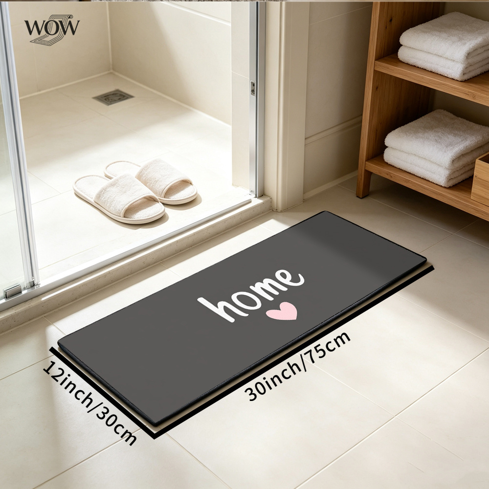 TEMU 2d Flat Nordic Style Easy Letter Doormat "shoe Parking", Machine Washable And Non-slip, Suitable For Entrance, Front Door, Foyer, Shoe Mat,