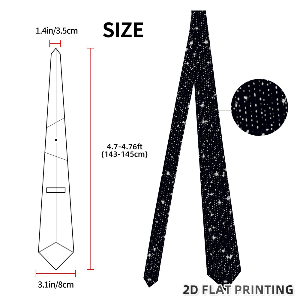 TEMU 1pc Sparkling Dots Necktie - Suitable For Casual & Formal Wear, Elegant Pattern, Tie For Birthdays, Anniversaries, Weddings, Prom - Ideal Gift