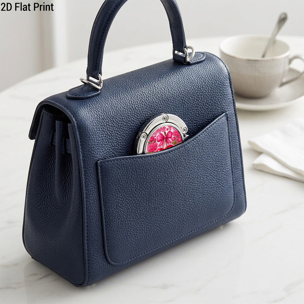 Cute Pink Heart Bow Pattern Foldable Purse Hook