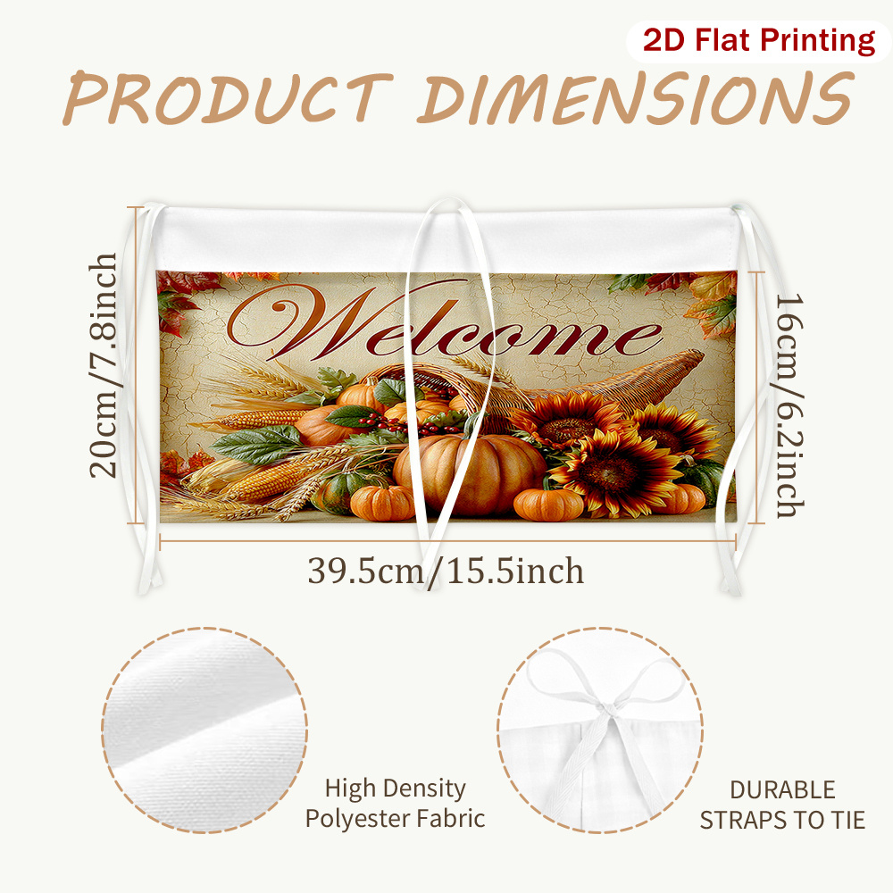2D Flat Autumn Harvest Cornucopia Pattern Multifunctional Stroller Hanging Bag