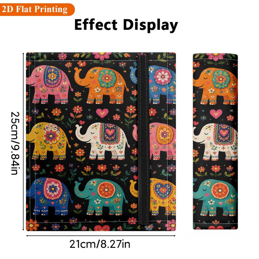 TEMU Car Seat Belt Cover 1pc, Elephants With Floral Patterns Seat Belt Cover, Comfortable Shoulder Pad, Decoration Accessory, , Durable And